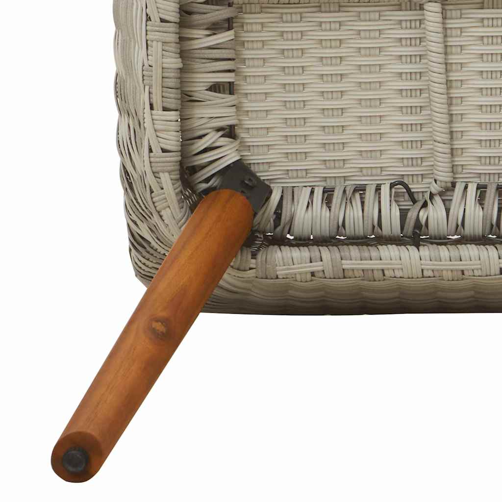 vidaXL Garden Dining Set 7 pcs Light Grey poly rattan