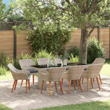 vidaXL Garden Dining Set 7 pcs Light Grey poly rattan