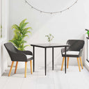vidaXL Tuin Eettafel Set met kussen 3 pcs Zwart poly rattan