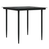 vidaXL Tuin Eettafel Set met kussen 3 pcs Zwart poly rattan