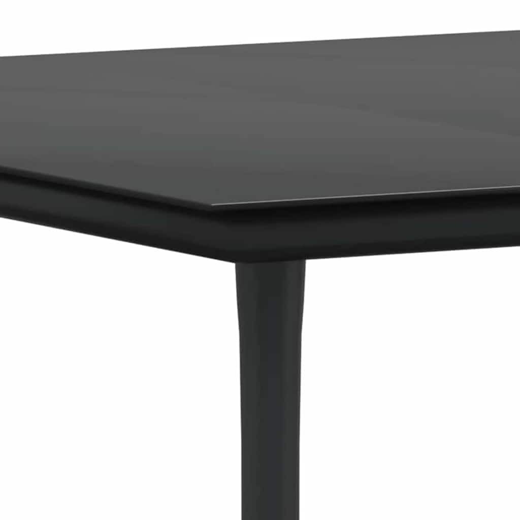 vidaXL Tuin Eettafel Set met kussen 3 pcs Zwart poly rattan