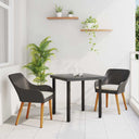 vidaXL Garden Dining Set with Cushions 3 pcs Black Poly Rattan
