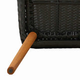 vidaXL Garden Dining Set with Cushions 3 pcs Black Poly Rattan