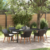 vidaXL Garden Dining Set with Cushions 3 pcs Black Poly Rattan