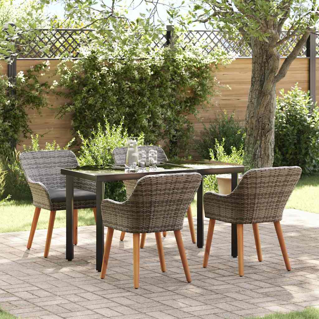 vidaXL Garden Dining Set with Cushions 3 pcs Black Poly Rattan
