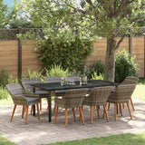 vidaXL Garden Dining Set with Cushions 3 pcs Black Poly Rattan