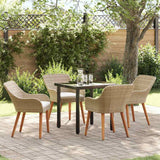 vidaXL Garden Dining Set with Cushions 3 pcs Black Poly Rattan