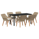 vidaXL Garden Dining Set with Cushions 3 pcs Black Poly Rattan