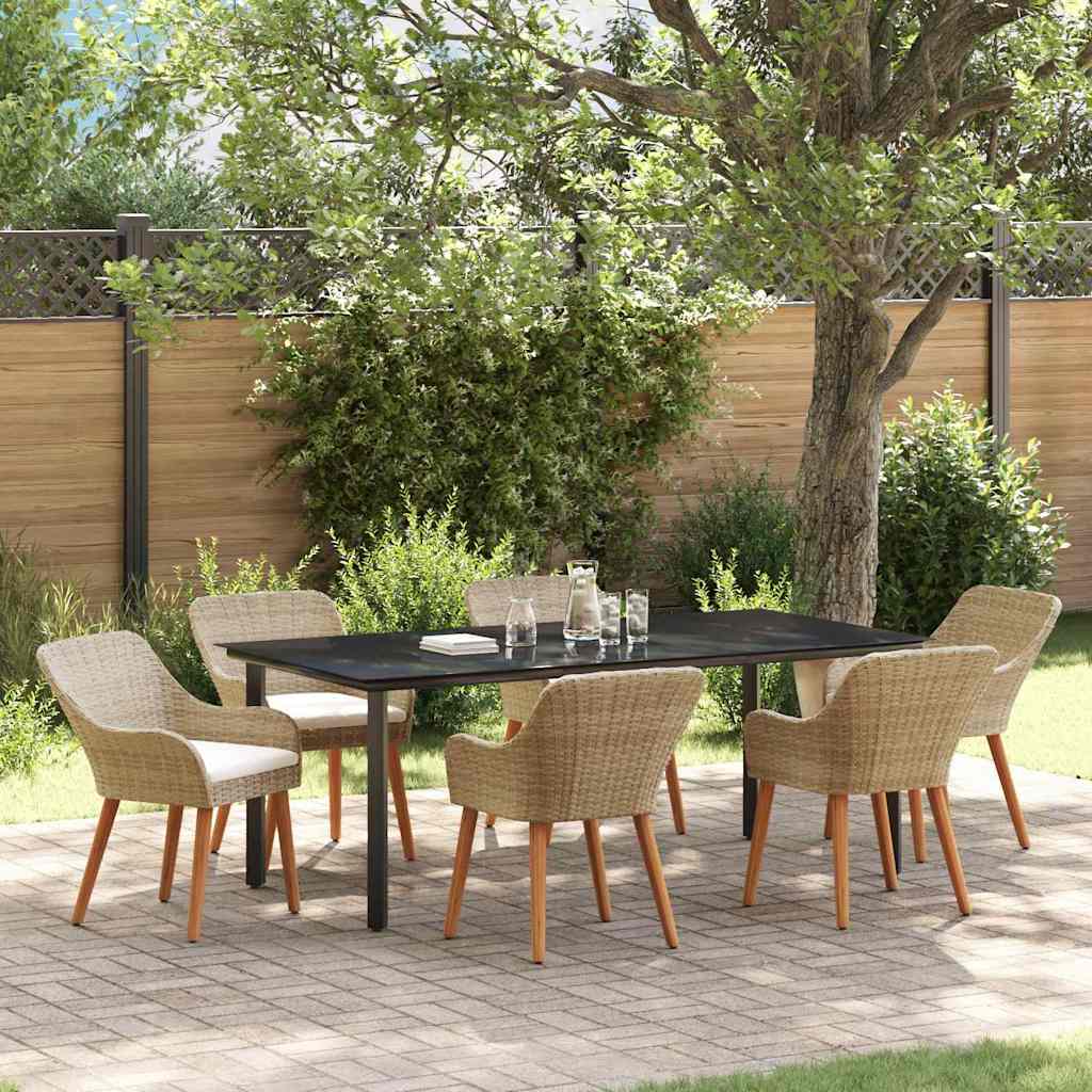 vidaXL Garden Dining Set with Cushions 3 pcs Black Poly Rattan