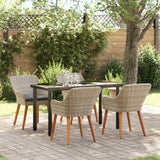 vidaXL Tuin Eettafel Set met kussen 3 pcs Lichtgrijs poly rattan