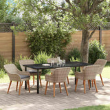 vidaXL Tuin Eettafel Set met kussen 3 pcs Lichtgrijs poly rattan