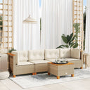 vidaXL 5-delige Loungeset met kussens poly rattan zwart