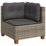 vidaXL 6-delige Loungeset met kussens poly rattan zwart