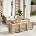 vidaXL 7-Piece Lounge Set with Cushions Poly Rattan Black