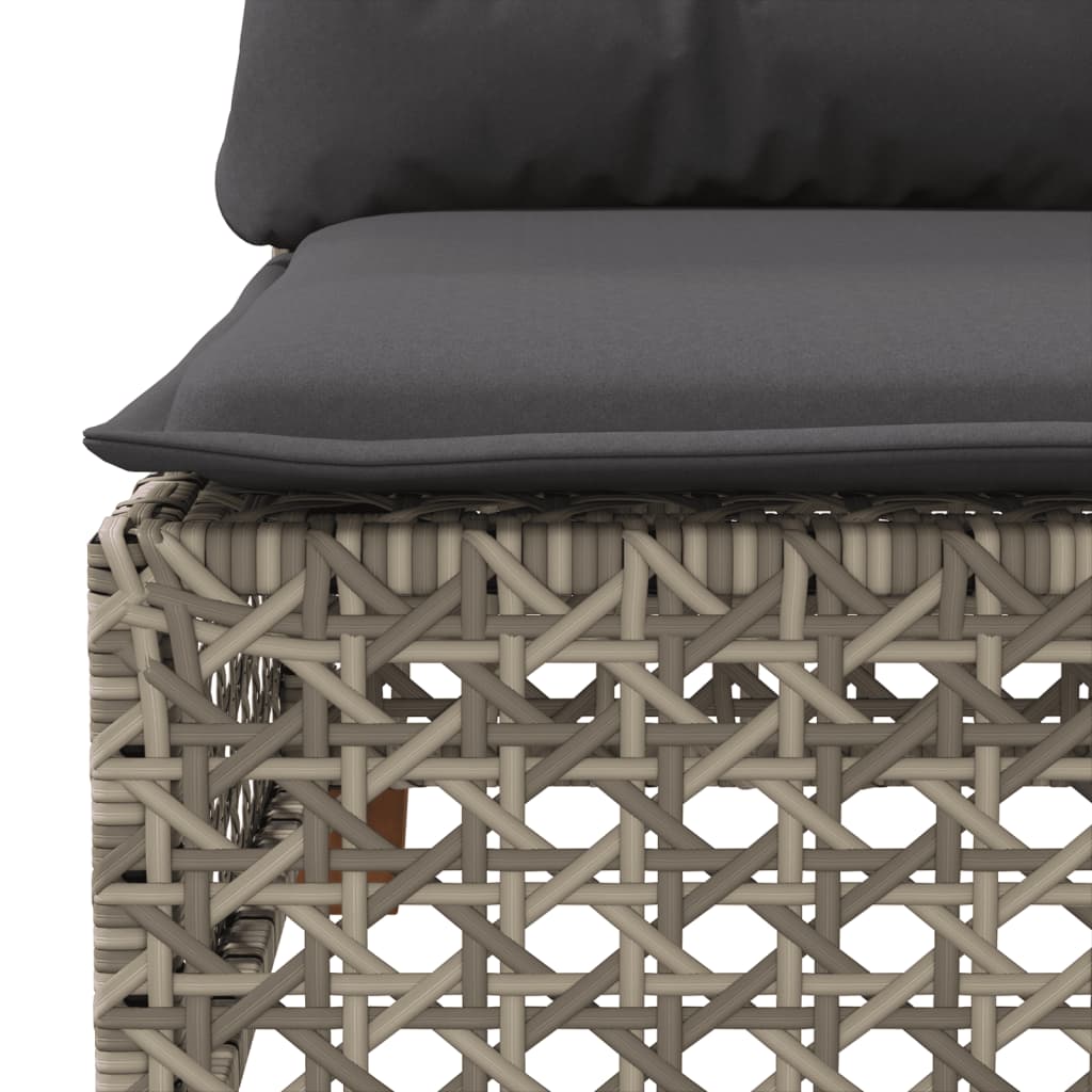 vidaXL 7-delige Loungeset met kussens poly rattan zwart