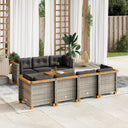 vidaXL 8-Piece Poly Rattan Lounge Set with Cushions Black