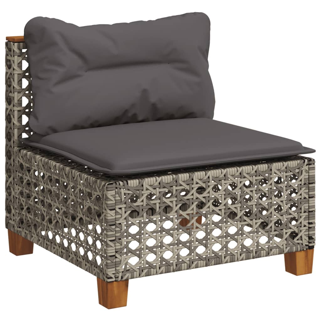 vidaXL 8-Piece Poly Rattan Lounge Set with Cushions Black