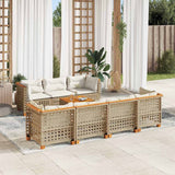 vidaXL 8-Piece Poly Rattan Lounge Set with Cushions Black