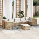 vidaXL 8-delige Loungeset met kussens poly rattan zwart