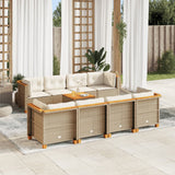 vidaXL 9-delige Loungeset met kussens poly rattan zwart