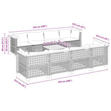 vidaXL 9-delige Loungeset met kussens poly rattan zwart
