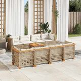 vidaXL 9-delige Loungeset met kussens poly rattan zwart