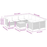 vidaXL 9-delige Loungeset met kussens poly rattan zwart