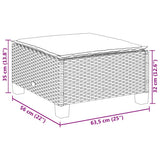 vidaXL 4-delige Loungeset met kussens poly rattan zwart