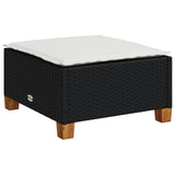 vidaXL 4-delige Loungeset met kussens poly rattan zwart
