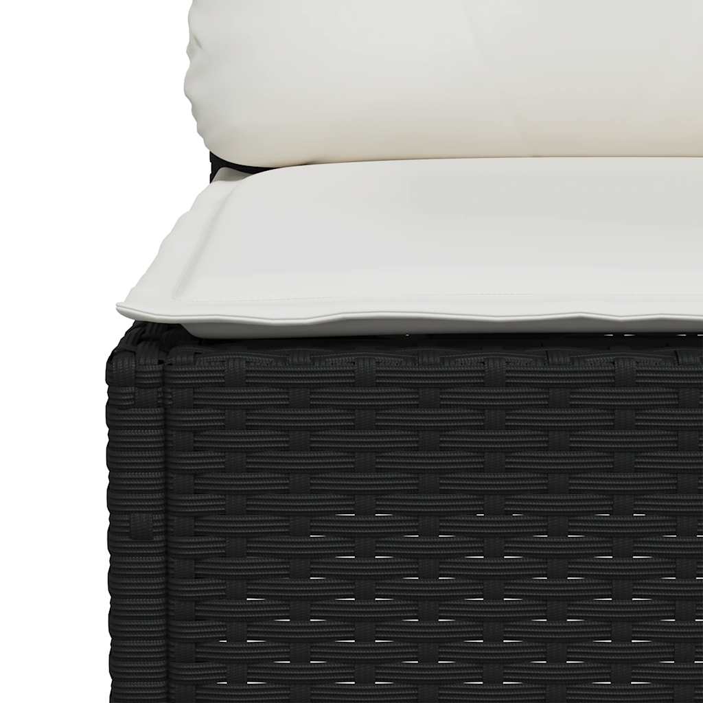 vidaXL 4-delige Loungeset met kussens poly rattan zwart