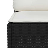 vidaXL 4-delige Loungeset met kussens poly rattan zwart