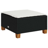 vidaXL 5-delige Loungeset met kussens poly rattan zwart