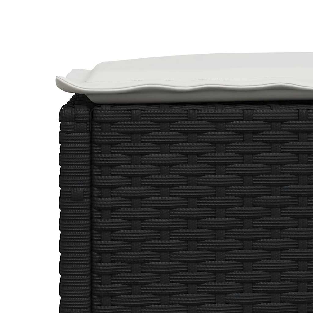 vidaXL 5-delige Loungeset met kussens poly rattan zwart