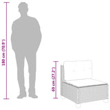 vidaXL 5-delige Loungeset met kussens poly rattan zwart