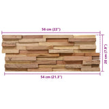vidaXL Wall Panels 10 pcs 3D 1.08 m² Solid Teakwood