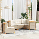 vidaXL 5-delige Loungeset met kussens poly rattan zwart