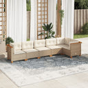 vidaXL 6-Piece Lounge Set with Cushions Poly Rattan Black