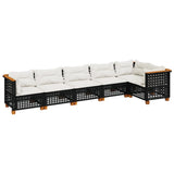 vidaXL 6-Piece Lounge Set with Cushions Poly Rattan Black