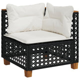 vidaXL 6-Piece Lounge Set with Cushions Poly Rattan Black