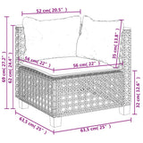 vidaXL 6-Piece Lounge Set with Cushions Poly Rattan Black