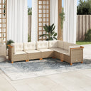 vidaXL 6-delige Loungeset met kussens poly rattan zwart