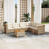vidaXL 6-delige Loungeset met kussens poly rattan zwart