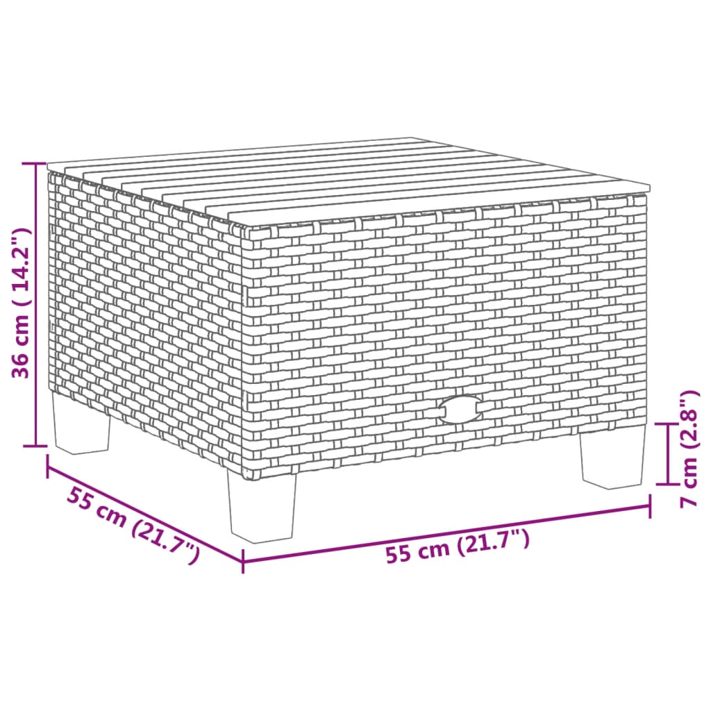 vidaXL 7-delige Loungeset met kussens poly rattan zwart