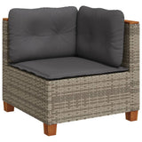 vidaXL 7-delige Loungeset met kussens poly rattan zwart
