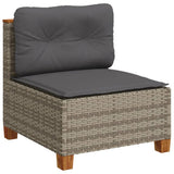 vidaXL 7-delige Loungeset met kussens poly rattan zwart