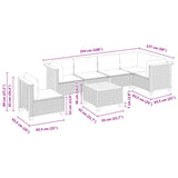 vidaXL 7-delige Loungeset met kussens poly rattan zwart