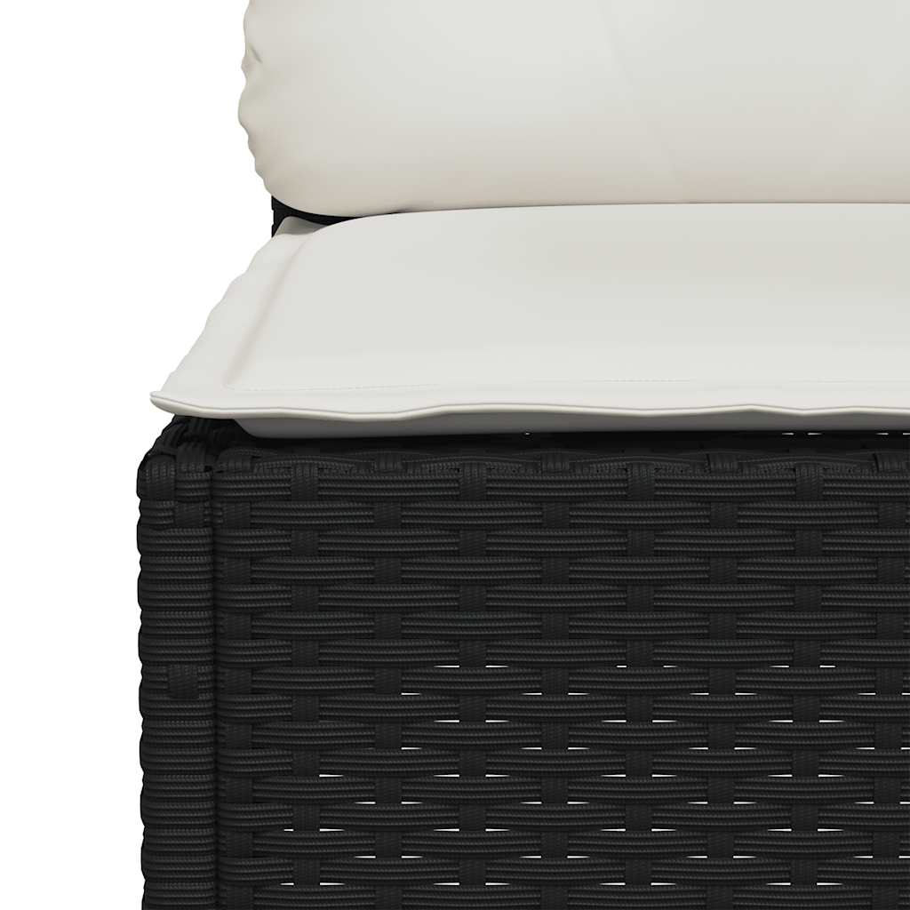 vidaXL 7-delige Loungeset met kussens poly rattan zwart