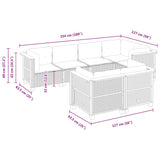 vidaXL 7-delige Loungeset met kussens poly rattan zwart