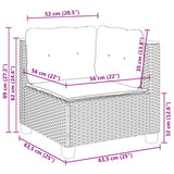 vidaXL 7-delige Loungeset met kussens poly rattan zwart