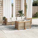 vidaXL 7-delige Loungeset met kussens poly rattan zwart